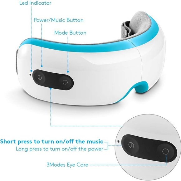 Breo iSee 3S Electric Eye Temple Massager with Air Pressure Music Vibration Heat - Picture 7 of 11